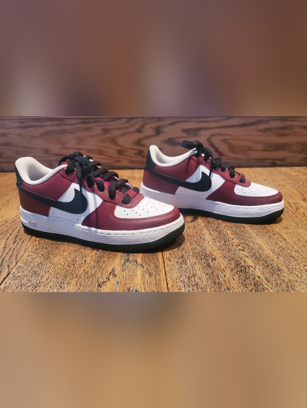 Nike - Boys - Size 3.5Y - Air Force 1 - Low - Athletic Shoes - Red/White/Black